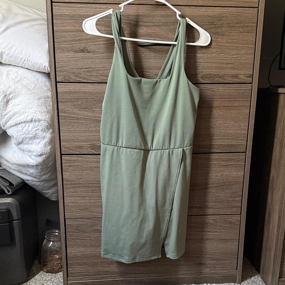 All in Motion Sage Green Mini Dress